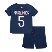 Maglie da calcio Paris Saint-Germain Marquinhos #5 Prima Maglia Bambino 2023-24 Manica Corta (+ Pantaloni corti)